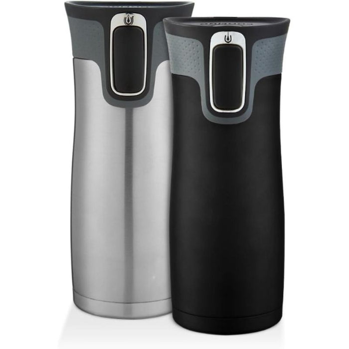 2 Pack Insulated Travel Mug With Spill Proof Lid