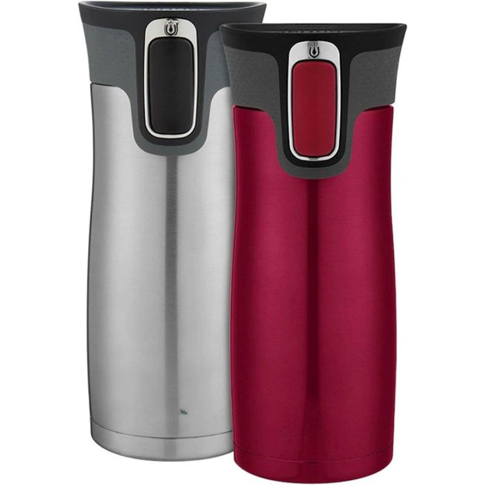 2 Pack Insulated Travel Mug With Spill Proof Lid