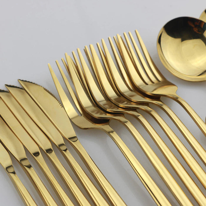 Stainless Steel Golden Tableware Set