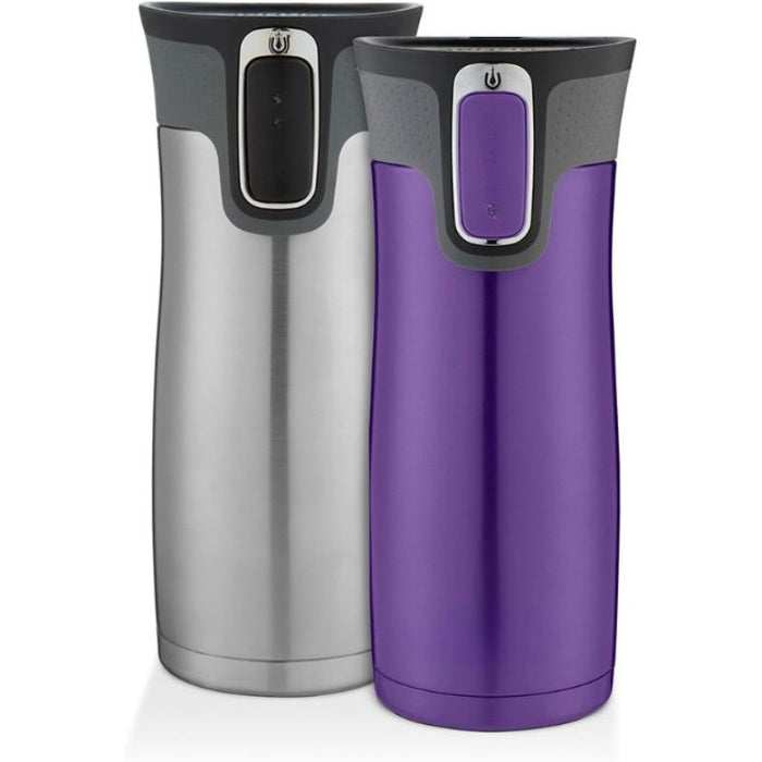 2 Pack Insulated Travel Mug With Spill Proof Lid