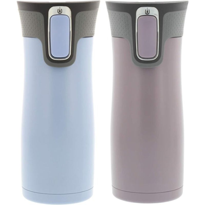 2 Pack Insulated Travel Mug With Spill Proof Lid