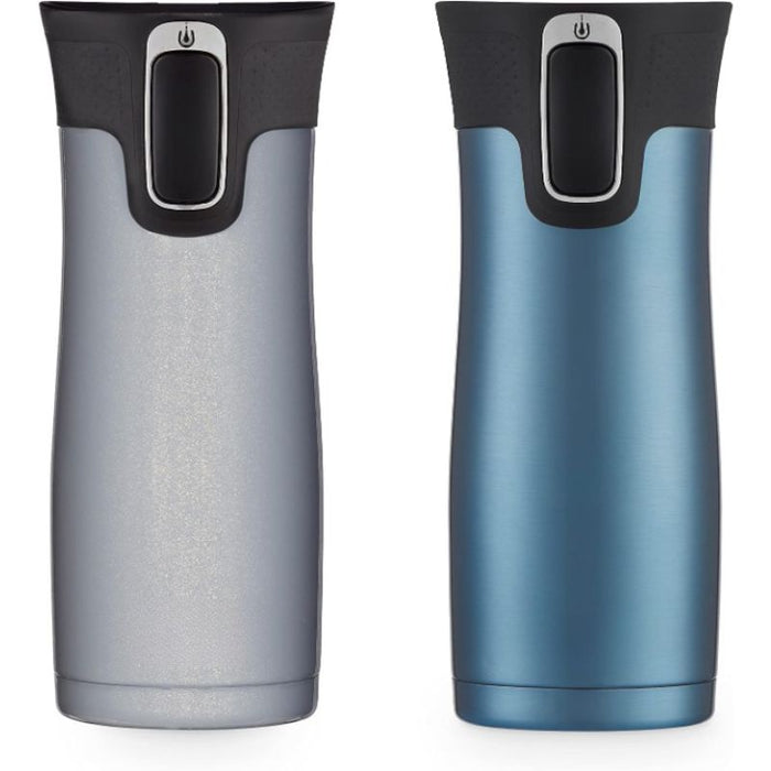 2 Pack Insulated Travel Mug With Spill Proof Lid