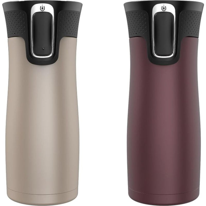 2 Pack Insulated Travel Mug With Spill Proof Lid