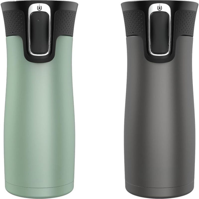 2 Pack Insulated Travel Mug With Spill Proof Lid