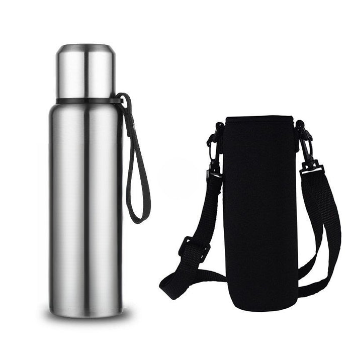 Stainless Steel Thermos Bottle With Bag