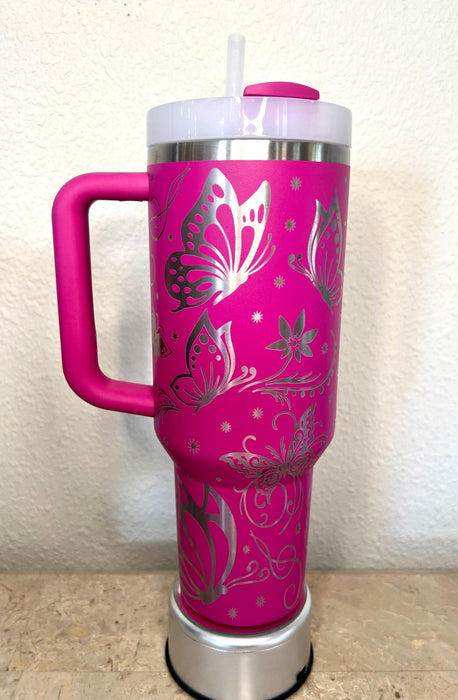 Butterfly Design 40oz Stainless Steel Tumbler