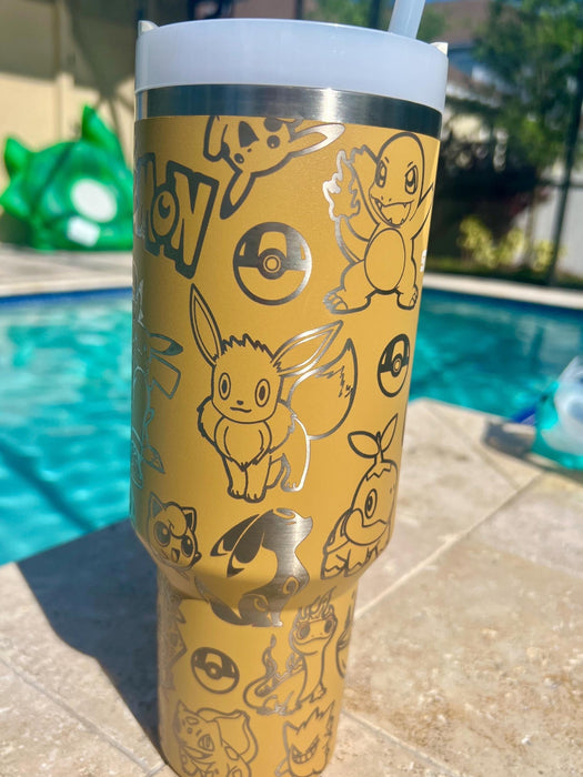 Cartoon Character Themed 40 Oz Insulated Tumbler With Handle