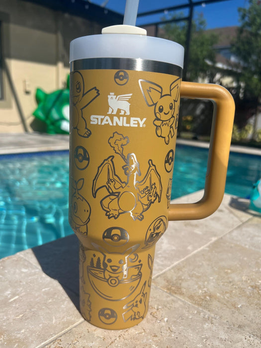 Cartoon Character Themed 40 Oz Insulated Tumbler With Handle