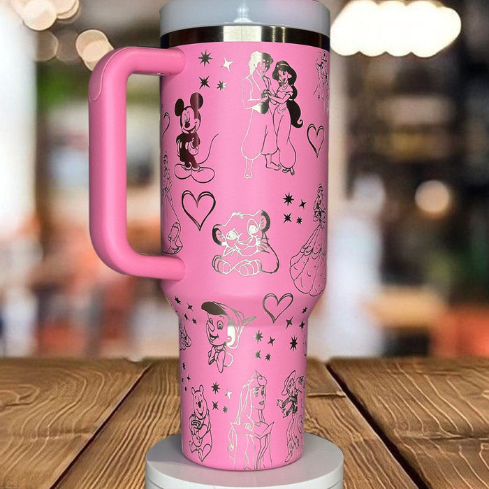 Cartoon Character Laser Engraved Tumbler