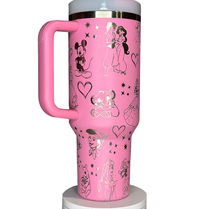 Cartoon Character Laser Engraved Tumbler