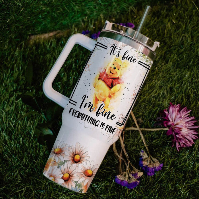 Custom Name Everything Is Fine Printed Tumbler