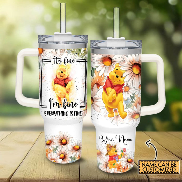 Custom Name Everything Is Fine Printed Tumbler