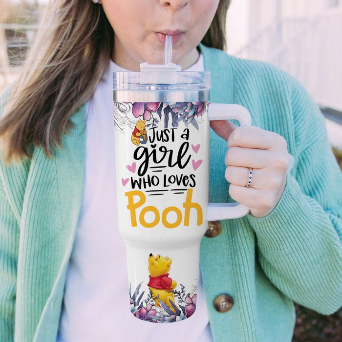 Custom Name Just Pooh Printed Tumbler