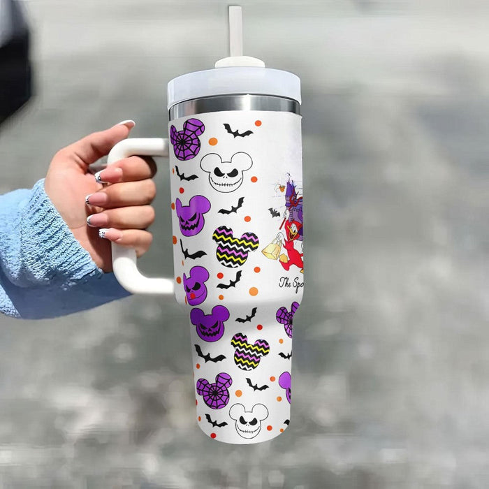 Cartoon Printed Handle And Straw Tumbler