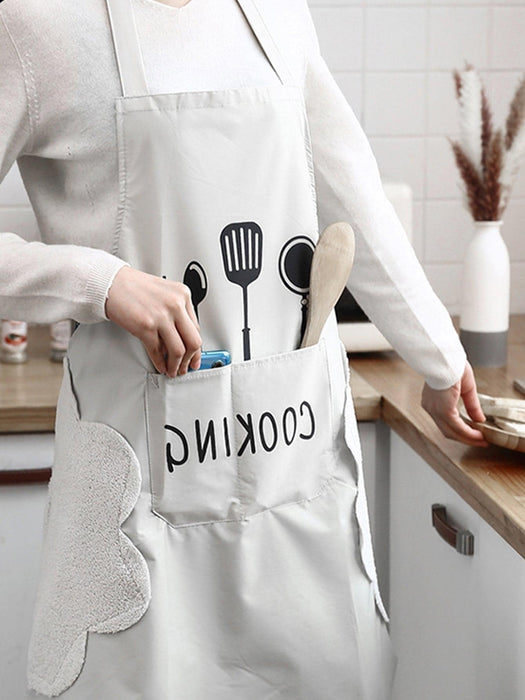 Fork And Letter Graphic Apron