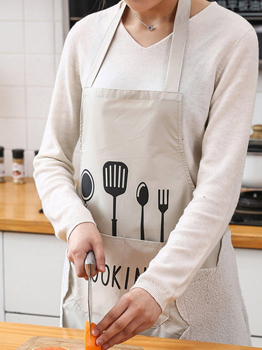 Fork And Letter Graphic Apron