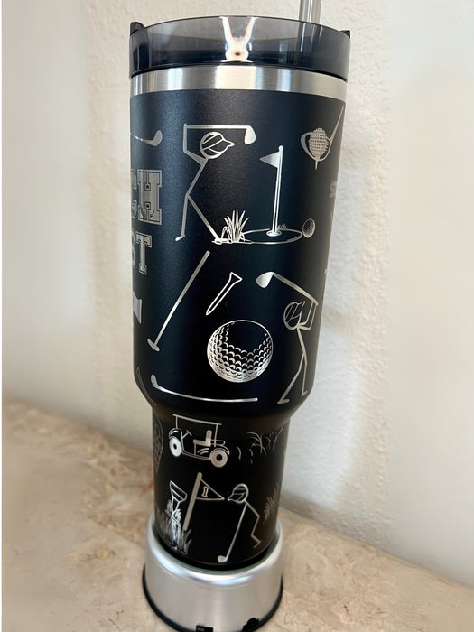 Golf Doodles Design 40 Oz Insulated Tumbler With Handle