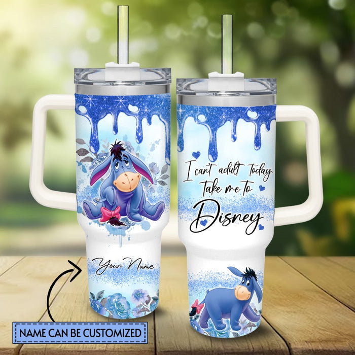 Custom Name Eeyore Printed Tumbler With Handle