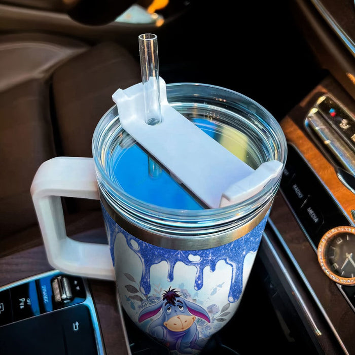 Custom Name Eeyore Printed Tumbler With Handle