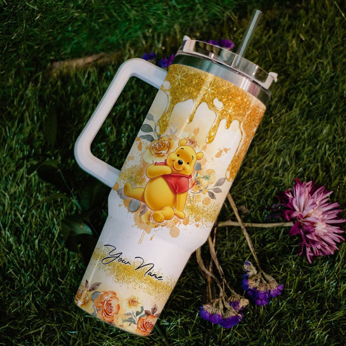 Custom Name Winnie the Pooh Printed Tumbler