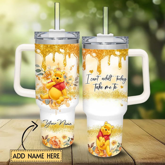 Custom Name Winnie the Pooh Printed Tumbler