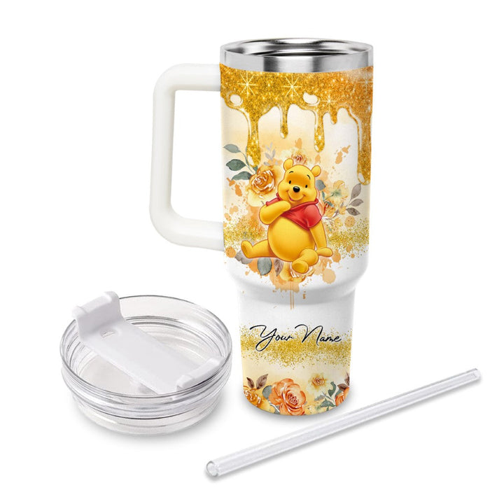 Custom Name Winnie the Pooh Printed Tumbler