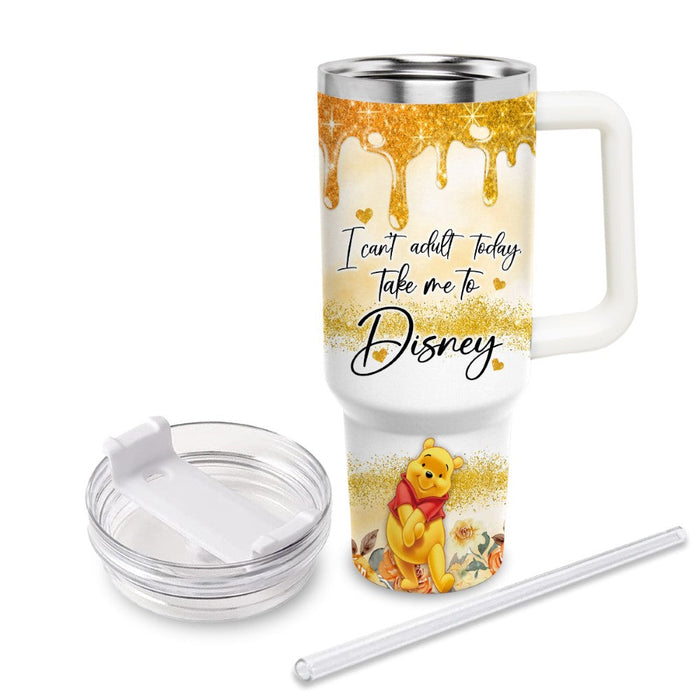 Custom Name Winnie the Pooh Printed Tumbler