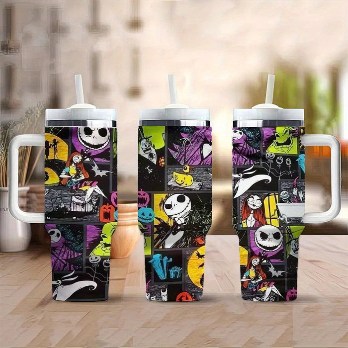 Jack Cartoon Design Tumbler With Lid And Straw