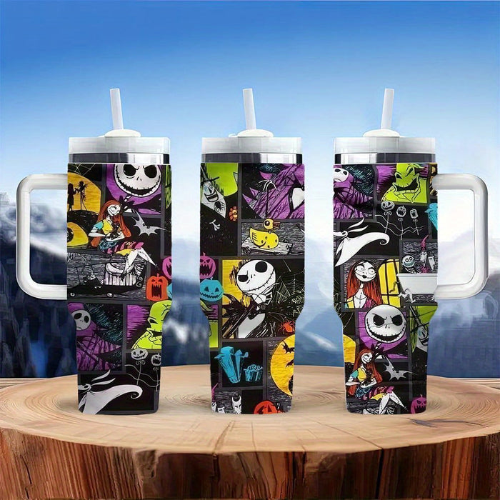 Jack Cartoon Design Tumbler With Lid And Straw