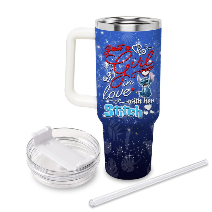 Lilo And Stitch Printed Straw Lid Tumbler