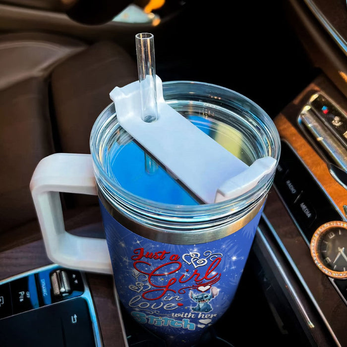 Lilo And Stitch Printed Straw Lid Tumbler