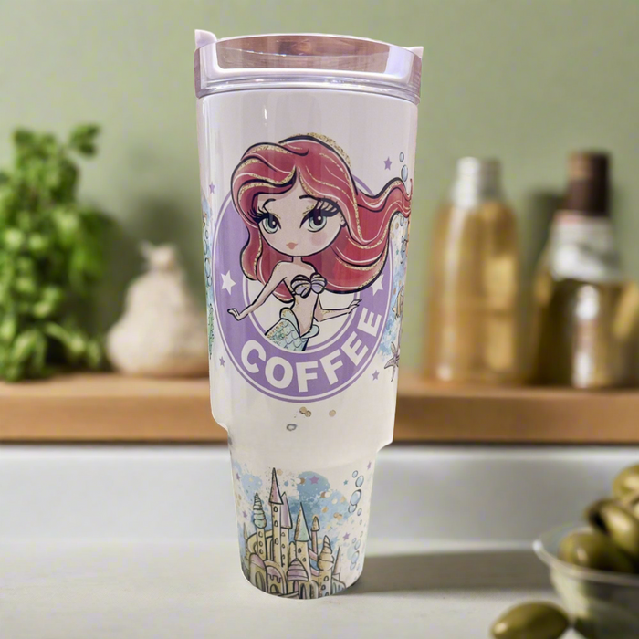 Mermaid 40 oz Travel Tumbler with Handle  Magic Park Princess