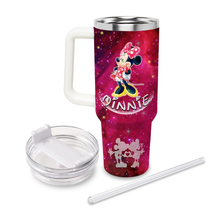 Minnie Mouse Castle Printed Glitter Pattern Tumbler