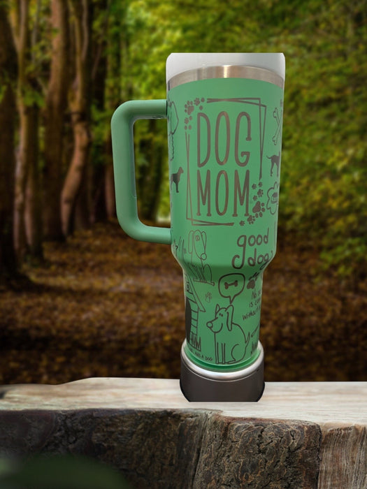 Paw Print Travel Tumbler With Handle