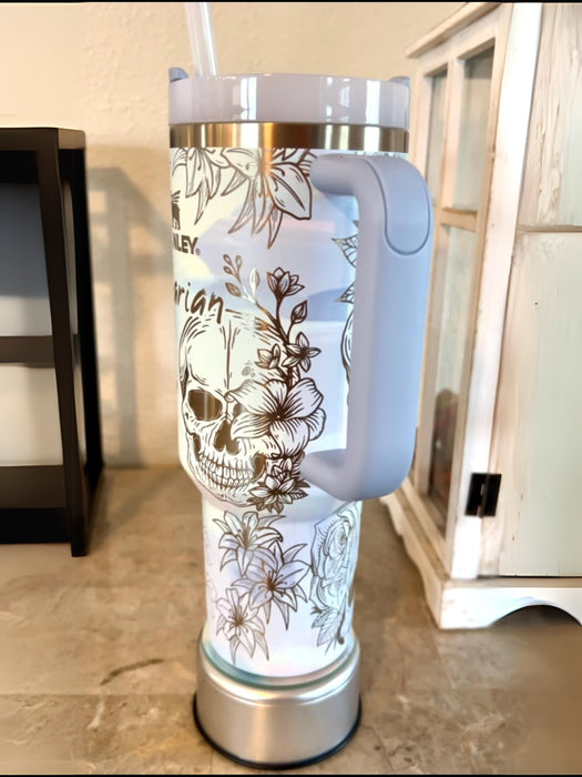 Personalized Floral Design 40 Oz Insulated Tumbler