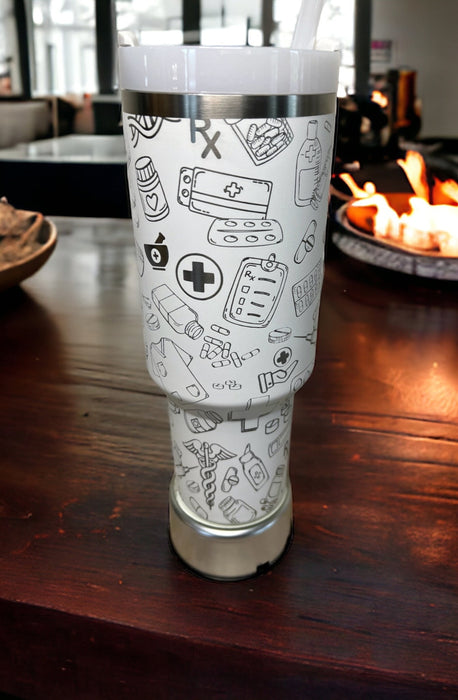 Personalized Medkit Theme 40 Oz Stainless Steel Tumbler