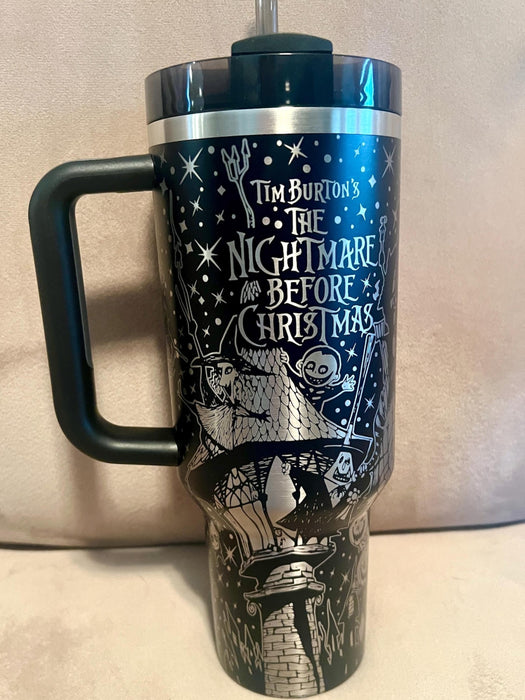 Personalized Name Nightmare Before Christmas Design 40 Oz Insulated Tumbler