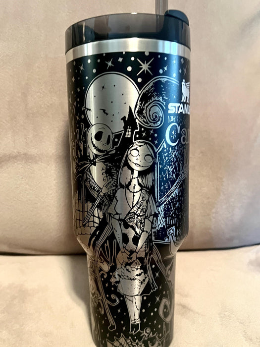 Personalized Name Nightmare Before Christmas Design 40 Oz Insulated Tumbler