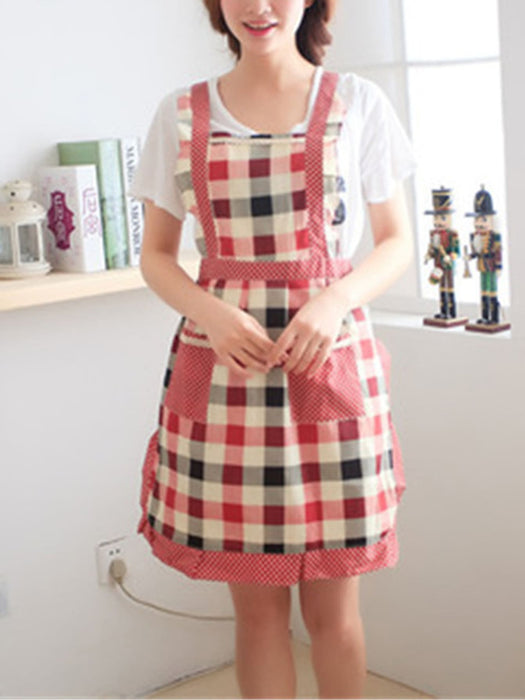 Plaid Antifouling Random Apron