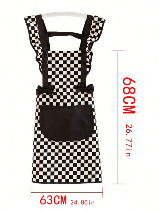 Plaid Pattern Oil And Water Proof Apron