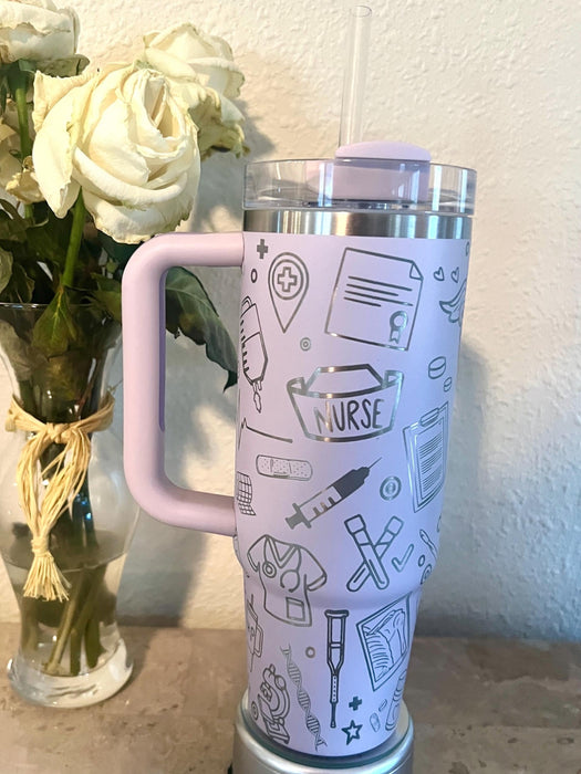 Profession Inspired Insulated Tumbler With Handle