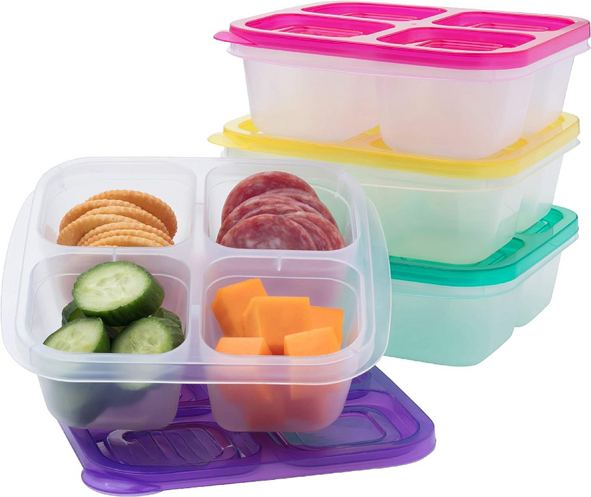 Reusable 4 Compartment Food Containers