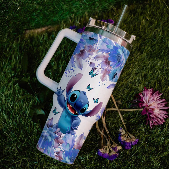 Stitch Flower Pattern Tumbler