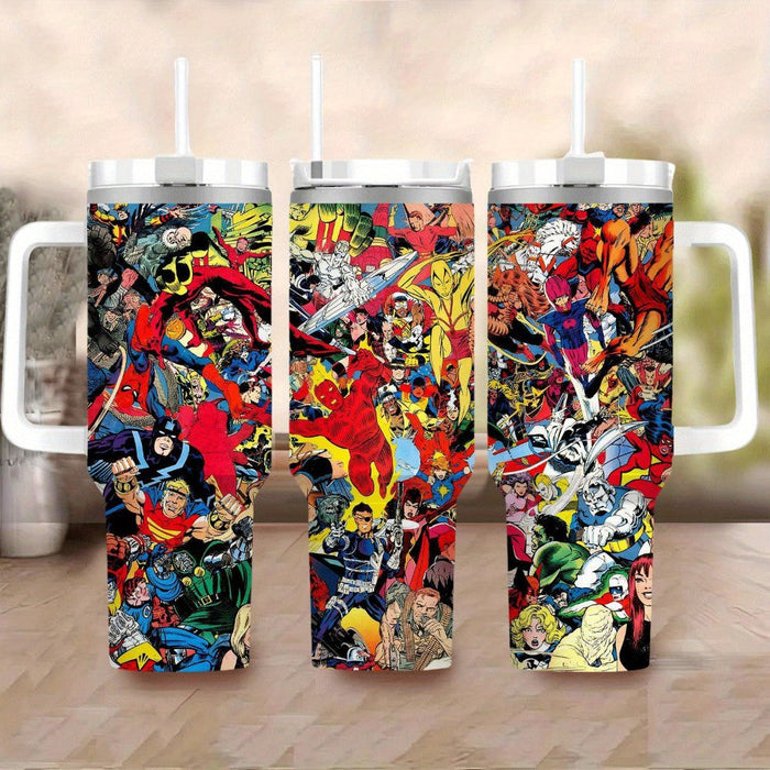 Superhero Insulated Tumbler With Straw