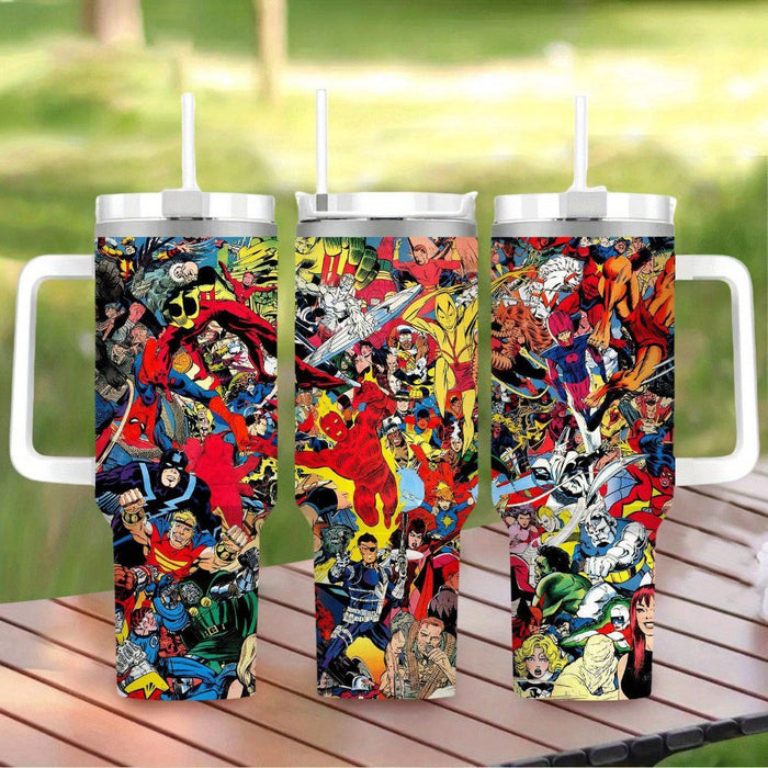 Superhero Insulated Tumbler With Straw