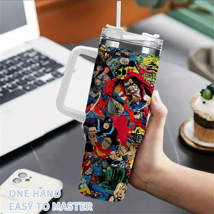 Superhero Insulated Tumbler With Straw