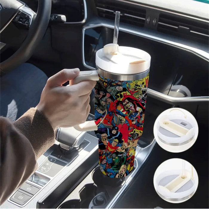 Superhero Insulated Tumbler With Straw