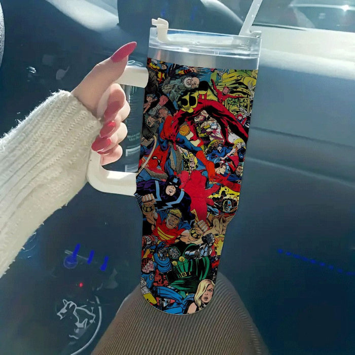 Superhero Insulated Tumbler With Straw