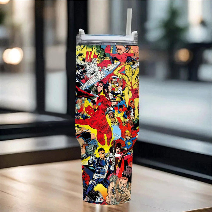 Superhero Insulated Tumbler With Straw