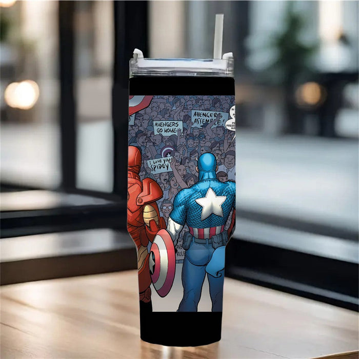 Superheroes Comic Printed Insulated Tumbler